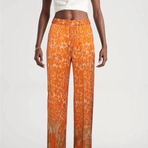 Seventy Orange Abstract-Print Wide-Leg Pants